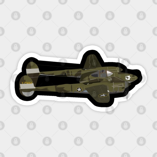 AAC - P-38 Lightning - WWII wo Txt Sticker by twix123844